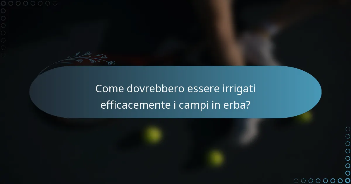 Come dovrebbero essere irrigati efficacemente i campi in erba?