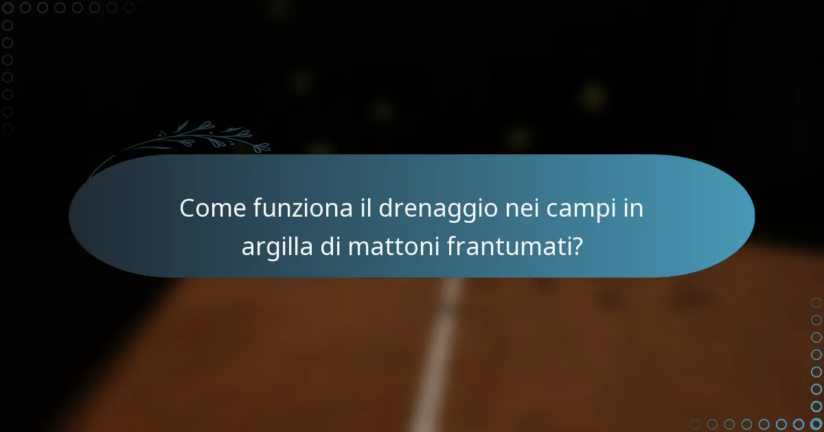 Come funziona il drenaggio nei campi in argilla di mattoni frantumati?