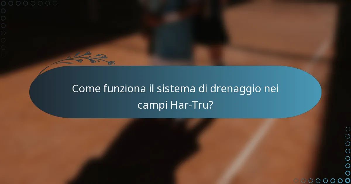 Come funziona il sistema di drenaggio nei campi Har-Tru?