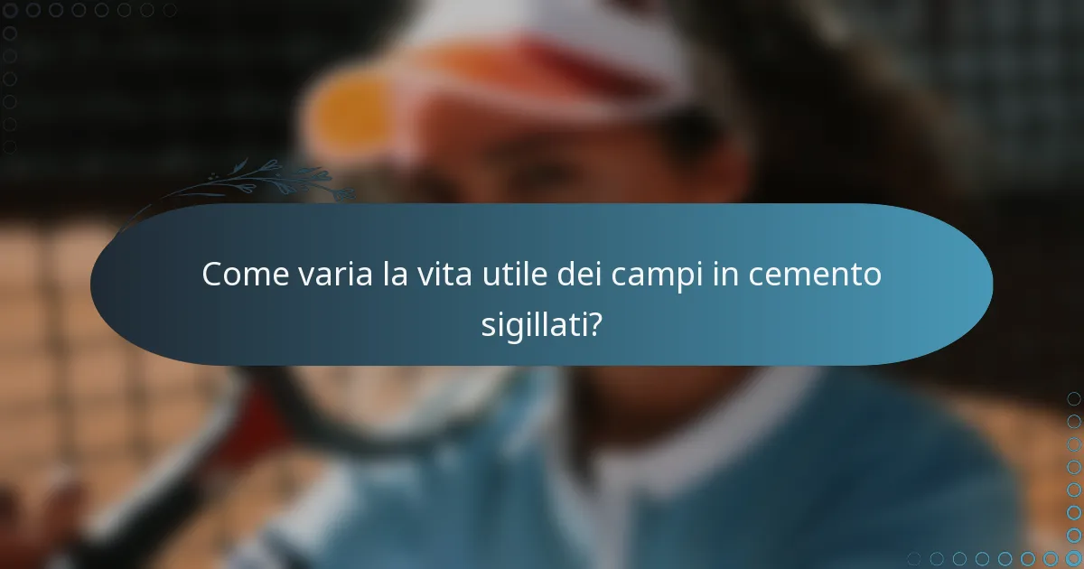 Come varia la vita utile dei campi in cemento sigillati?