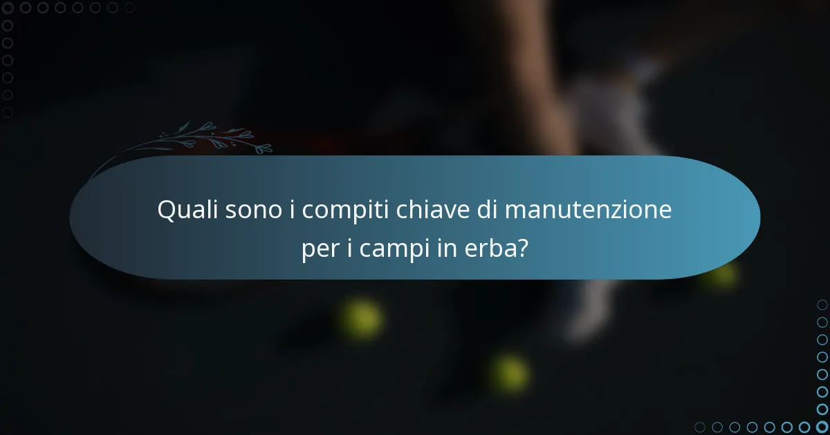 Quali sono i compiti chiave di manutenzione per i campi in erba?