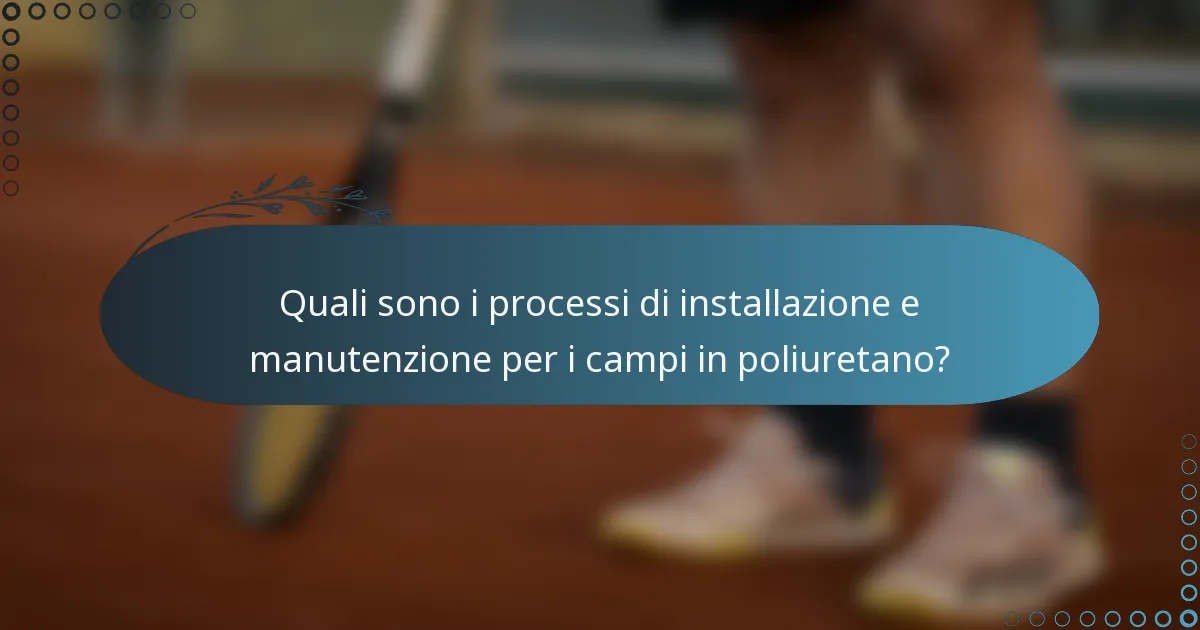 Quali sono i processi di installazione e manutenzione per i campi in poliuretano?