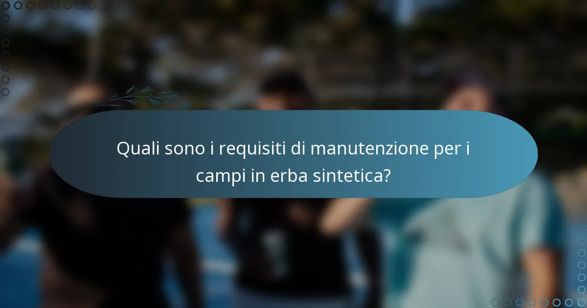 Quali sono i requisiti di manutenzione per i campi in erba sintetica?