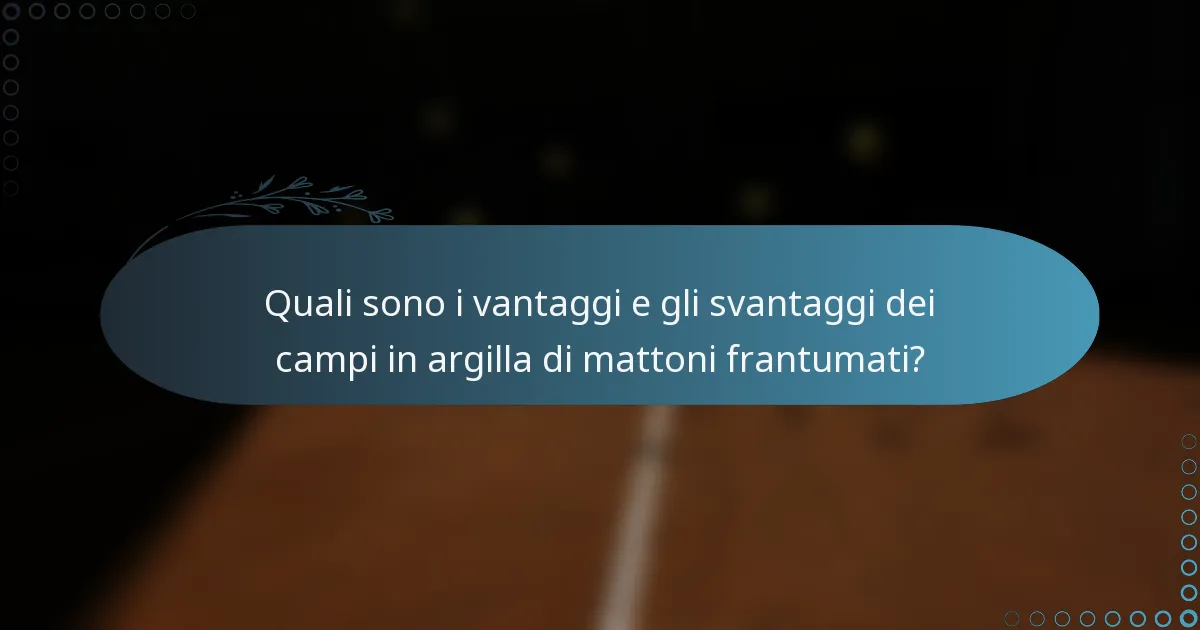 Quali sono i vantaggi e gli svantaggi dei campi in argilla di mattoni frantumati?