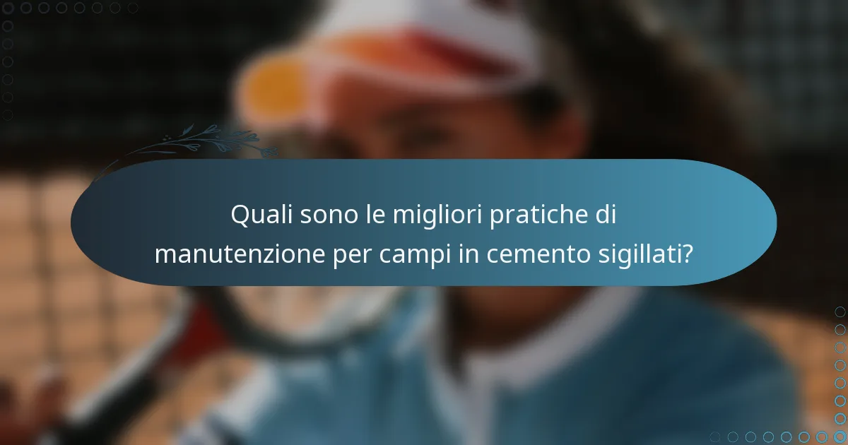Quali sono le migliori pratiche di manutenzione per campi in cemento sigillati?