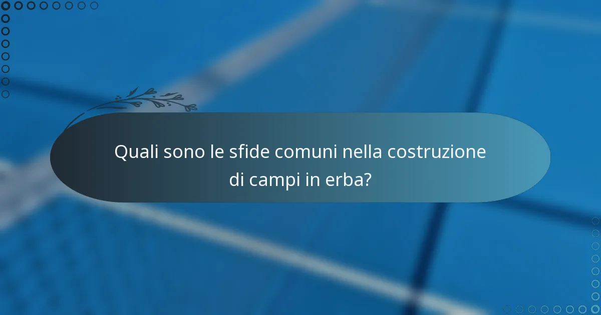 Quali sono le sfide comuni nella costruzione di campi in erba?